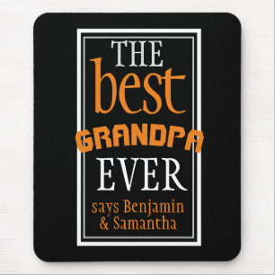 Best Grandpa Ever Typography Black Muismat