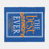 Best Grandpa Ever Typography Blue Fleece Blanket (Voorkant (Horizontaal))