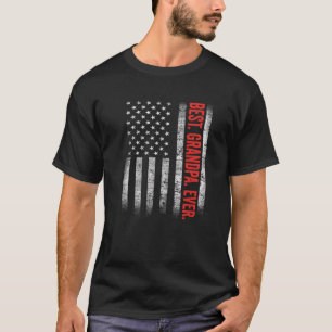 Best Grandpa Ever US American Flag Gifts Father's T-shirt