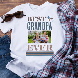 Best Grandpa Ever Vaderdag Photo Collage Gift T-shirt