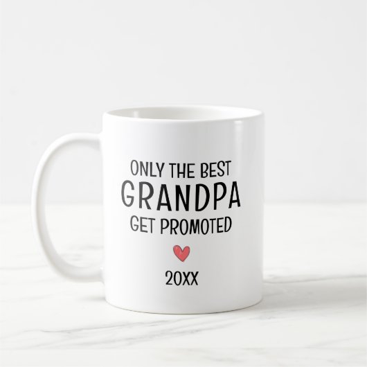 Best Grandpa Get Promoted – Personalized Year Koffiemok (Links)