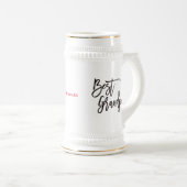 Best Grandpa Gift Name Black Script Typography Bierpul (Voorkant rechts)