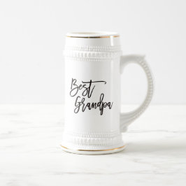 Best Grandpa Gift Name Black Script Typography Bierpul