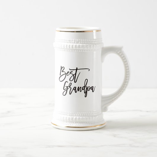 Best Grandpa Gift Name Black Script Typography Bierpul (Rechts)