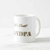 Best Grandpa Gold Sparkles Typografie Koffiemok (Voorkant rechts)