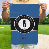 Best Grandpa Golfer Monogrammed Sports Black Blue Golfhanddoek