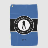 Best Grandpa Golfer Monogrammed Sports Blue Black Golfhanddoek (Voorkant)