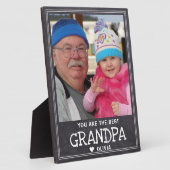 Best Grandpa Grandchild Photo Rustic Chalkboard Fotoplaat (Zijkant)