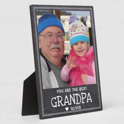 Best Grandpa Grandchild Photo Rustic Chalkboard Fotoplaat (Zijkant)