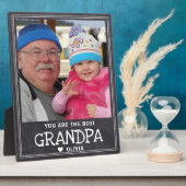 Best Grandpa Grandchild Photo Rustic Chalkboard Fotoplaat (Zijkant)