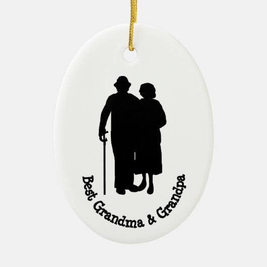 Best Grandpa & Grandma Silhouette Ornament (Voorkant)