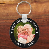 BEST GRANDPA OOIT Foto gepersonaliseerd Sleutelhanger (Achterkant)