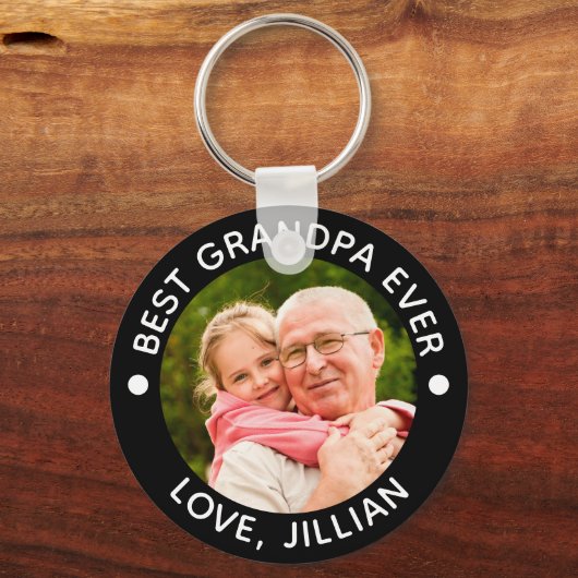 BEST GRANDPA OOIT Foto gepersonaliseerd Sleutelhanger (Voorkant)