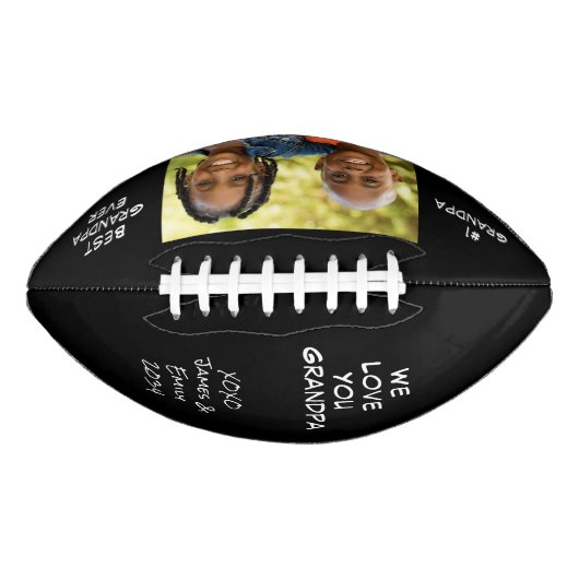 Best Grandpa Photo Black American Football (Voorkant)