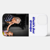 Best Grandpa photo blue text Case-Mate iPhone Case (Achterkant (horizontaal))