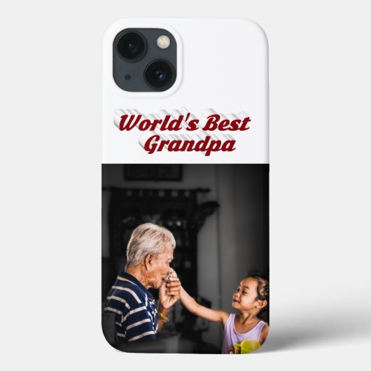 Best Grandpa photo burgundy text Case-Mate iPhone Case (Achterkant)