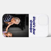Best Grandpa photo dark blue text Case-Mate iPhone Case (Achterkant (horizontaal))