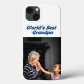 Best Grandpa photo sea blue text Case-Mate iPhone Case (Achterkant)