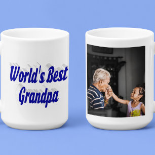 Best Grandpa photoblue text Grote Koffiekop