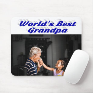 Best Grandpa photoblue text Muismat