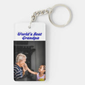 Best Grandpa photoblue text Sleutelhanger (achterkant)
