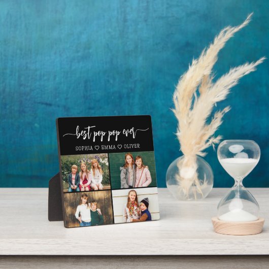 Best Grandpa Pop Pop Grandchildren Photo Collage P Fotoplaat (Insitu)