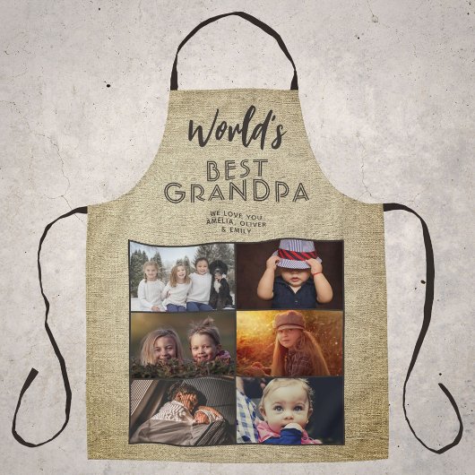 Best Grandpa Rustic Custom 6 Photo Collage Schort