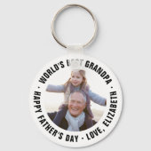Best Grandpa Vaderdag Photo Gift ter wereld Sleutelhanger (Voorkant)