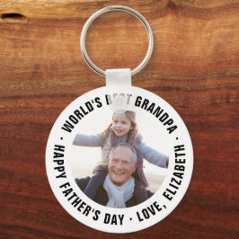 Best Grandpa Vaderdag Photo Gift ter wereld Sleutelhanger