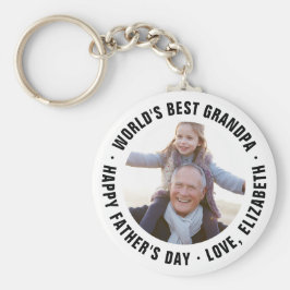 Best Grandpa Vaderdag Photo Gift ter wereld Sleutelhanger