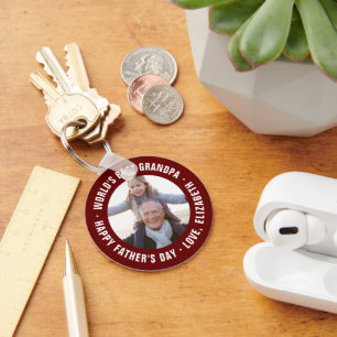 Best Grandpa Vaderdag Photo Gift ter wereld Sleutelhanger