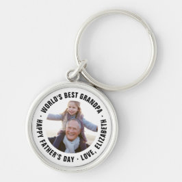 Best Grandpa Vaderdag Photo Gift ter wereld Sleutelhanger