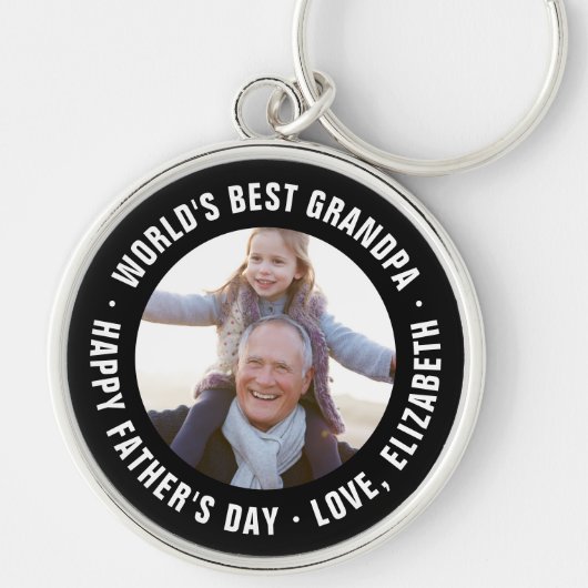 Best Grandpa Vaderdag Photo Gift ter wereld Sleutelhanger (Voorkant)