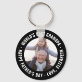 Best Grandpa Vaderdag Photo Gift ter wereld Sleutelhanger (Voorkant)