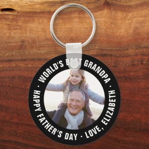 Best Grandpa Vaderdag Photo Gift ter wereld Sleutelhanger