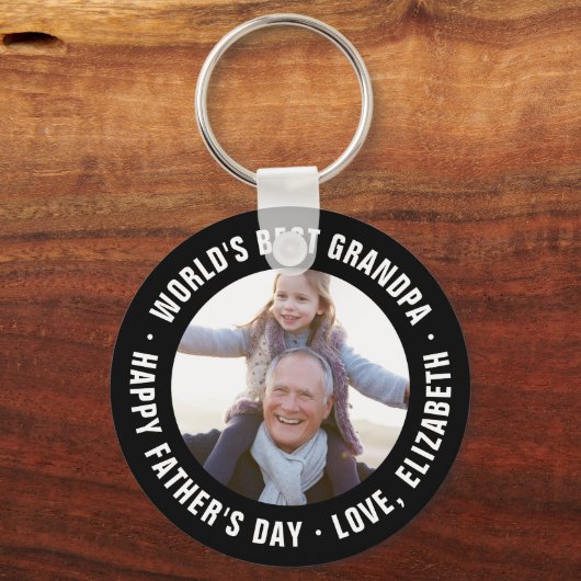 Best Grandpa Vaderdag Photo Gift ter wereld Sleutelhanger (Voorkant)