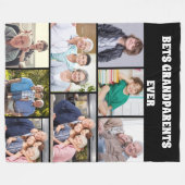 Best Grandparents Ever 8Photo Collage Chic Black Fleece Deken (Voorkant (Horizontaal))