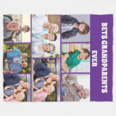 Best Grandparents Ever 8Photo Collage Chic purple Fleece Deken (Voorkant (Horizontaal))