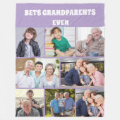 Best Grandparents Ever 8Photo Collage Chic purple Fleece Deken (Voorkant)