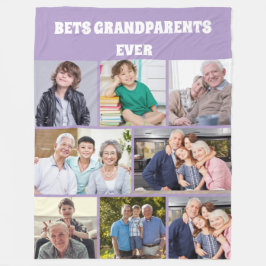 Best Grandparents Ever 8Photo Collage Chic purple Fleece Deken