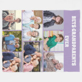 Best Grandparents Ever 8Photo Collage Chic purple Fleece Deken (Voorkant (Horizontaal))