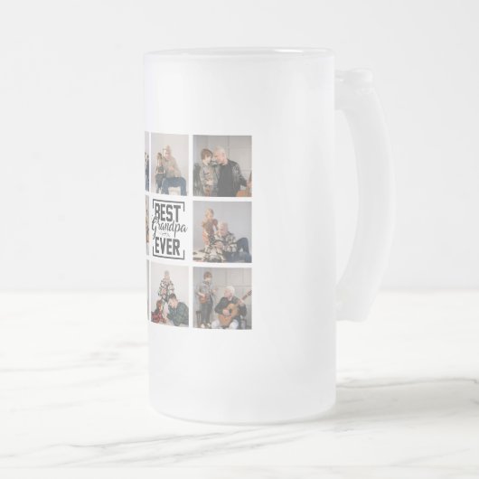 Best Granpa Ever 8 Photo Collage Matglas Bierpul (Voorkant rechts)