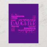 Best & Greastest Daughters Birthdays : Kwaliteit Briefkaart<br><div class="desc">Een modern, vrouwelijk chic en stijlvol geschenk voor de beste en beste Daughters ter wereld; gepresenteerd in een reeks , girale kleuren : roze op paars; roze op zwart en paars op wit; en in een collectie van elegante en heup, coole en trendy doopvonten / tekststijlen, elk die van een...</div>