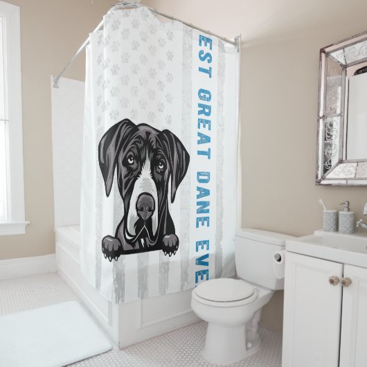 Best Great Dane Ever American Flag Fun Gift Dog Douchegordijn (In situ)