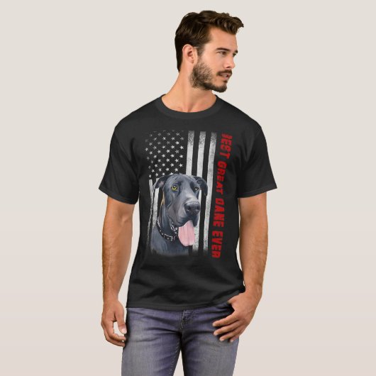 Best Great Dane Ever American Flag T-shirt (Voorkant volledig)