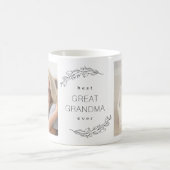 Best Great Grandma Ever Floral WreatPhoto Mok (Center)