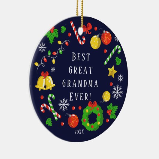 Best Great Grandma Ever Kerstversier Keramisch Ornament (Rechts)