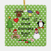 Best Great Grandma Ever Kerstversier Keramisch Ornament (Voorkant)
