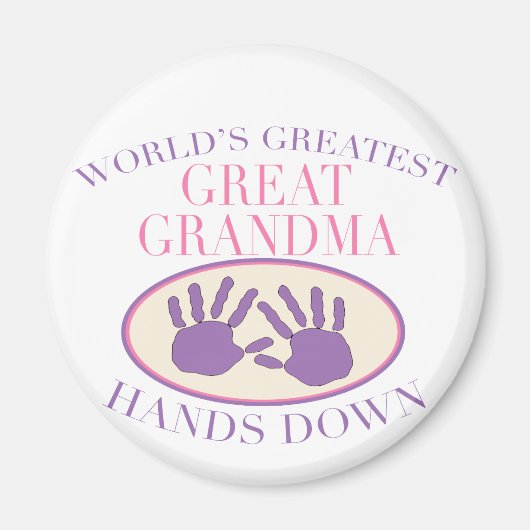 Best Great Grandma Hands Down T-shirt Magneet (Voorkant)