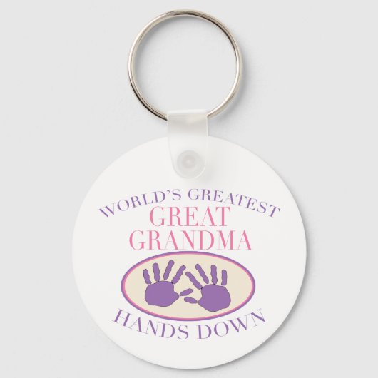 Best Great Grandma Hands Down T-shirt Sleutelhanger (Voorkant)